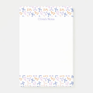 Paarse wetenschapsmoleculen biologiepictogrammen post-it® notes