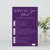 Paarse What's On Your Phone Bruiloftsspel (Staand voorkant)