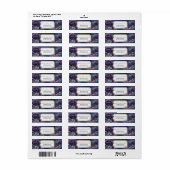 Paarse Whimsical Boom Vergulde Gekartelde Landscha Etiket (Full Sheet)