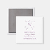 Paarse Whimsical Save the Date Magnet (Voorkant / Achterkant)