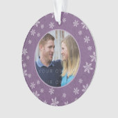 Paarse Whimsical Snowflakes Holiday Foto Ornament (voorkant)