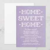 Paarse Whimsical Sweet Home Housewarming Party Kaart (Voorkant / Achterkant)