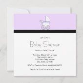 Paarse Whimsy Giraffe Baby Meisje Douche Kaart (Achterkant)