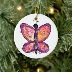 Paarse whisky keramisch ornament