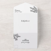 Paarse White Blossoming Branches Foto Wedding All In One Uitnodiging (Buitenkant)