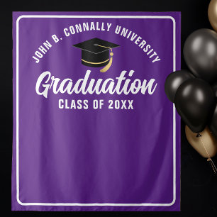 Paarse White Custom Gradution Party Photo Booth Wandkleed