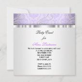 Paarse White Diamonds Damask Birthday Party Kaart (Achterkant)
