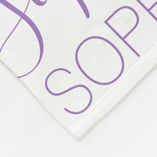 Paarse White en Lavender Girls Name Persoonlijk Fleece Deken (Hoek)