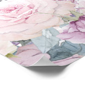 Paarse White Floral 14-Table Wedding Seating Chart Poster (Hoek)