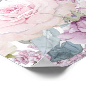 Paarse White Floral 17-Table Wedding Seating Chart Poster (Hoek)