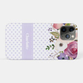 Paarse White Floral Case-Mate iPhone Case (Achterkant (horizontaal))