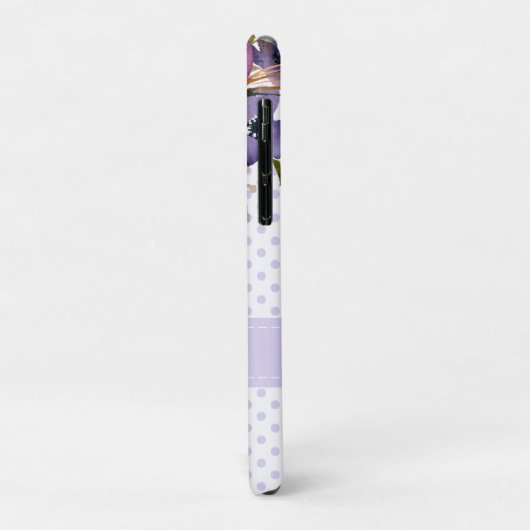 Paarse White Floral Case-Mate iPhone Case (Achterkant/links)