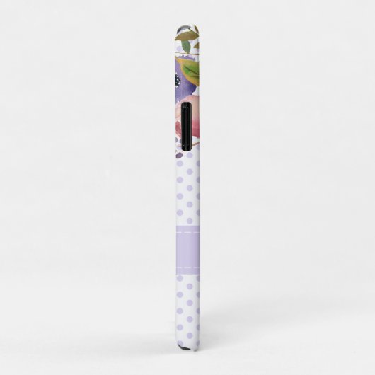 Paarse White Floral Case-Mate iPhone Case (Achterkant/rechts)