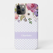 Paarse White Floral Case-Mate iPhone Case (Achterkant)