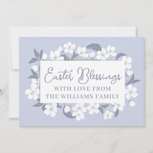  Paarse White Floral Easter Blessenaars Aangepast Kaart (Voorkant)