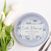  Paarse White Floral Easter Custom Party Papieren Bordje