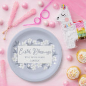  Paarse White Floral Easter Custom Party Papieren Bordje (Feest)