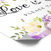 Paarse White Floral Wedding Dessert Bar Sign Poster (Hoek)