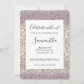 Paarse White Gold Glitter Leopard Print Kaart (Voorkant)