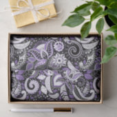 Paarse White Paisley Print Elegant Birthday Party Tissuepapier (Geschenk)