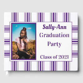 Paarse White Photo Graduparty Gastenboek