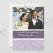 Paarse White Photo Wedding Vow Renewal Uitnodiging (Voorkant)