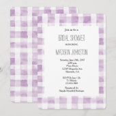 Paarse White Plaid Stripes Vrijgezellenfeest Kaart (Voorkant / Achterkant)