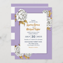 Paarse White Rose Carnance Spring Floral Wedding