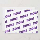 Paarse White School Colors Foto Afstuderen Kaart (Achterkant)