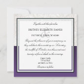Paarse White Silver Calla Lily Wedding Invitations Kaart (Achterkant)