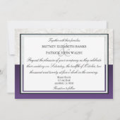 Paarse White Silver Calla Lily Wedding Invitations Kaart (Achterkant)