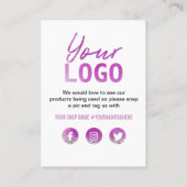 Paarse White Silver Glitter Bedankt voor je kortin Visitekaartje (Achterkant)