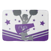 Paarse White Silver Stars Cheer Cheer-toonaangeven Badmat (Voorkant)