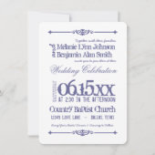 Paarse White Typography Wedding Invitations Kaart (Voorkant)