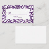 Paarse White Wedding Place Cards | Sorteerkaart Plaatskaartje (Voorkant / Achterkant)