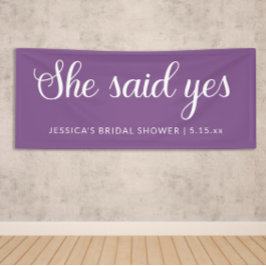 Paarse White Ze zei ja Vrijgezellenfeest Banner