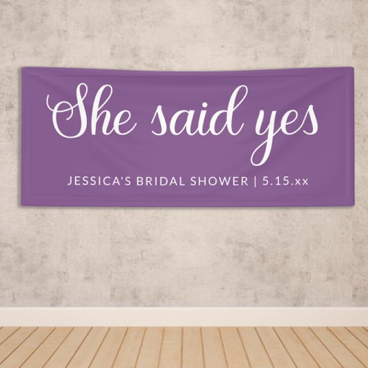 Paarse White Ze zei ja Vrijgezellenfeest Banner