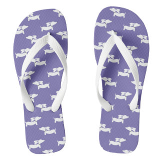 Paarse Wiener Dog Flip Flop Schoenen