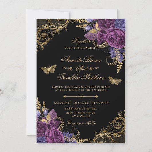 Paarse wijn - Antiek goudweddenschap Kaart (Voorkant)