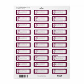 Paarse Wijn Plum Floral Return Address Etiket (Full Sheet)