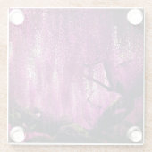 Paarse wijnbloem glazen onderzetter (Achterkant)