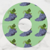 Paarse wijndruiven wijnglaslabel (Voorkant)