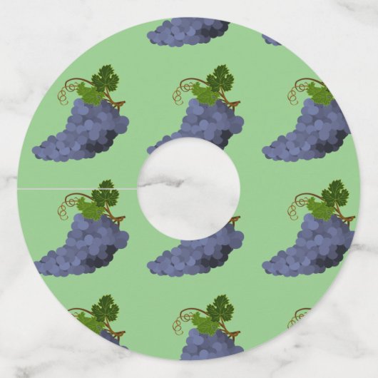 Paarse wijndruiven wijnglaslabel (Voorkant)