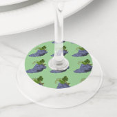 Paarse wijndruiven wijnglaslabel (Dichtbij)