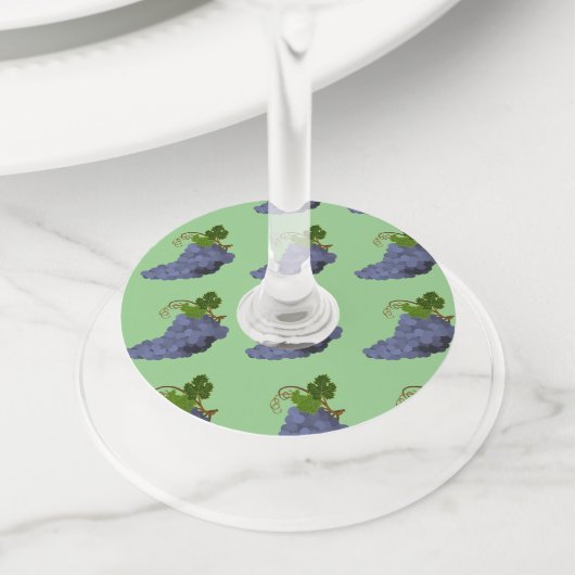 Paarse wijndruiven wijnglaslabel (Dichtbij)