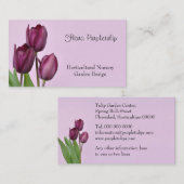 Paarse wijnkleurige tulpen visitekaartje (Voorkant / Achterkant)