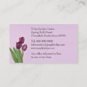 Paarse wijnkleurige tulpen visitekaartje (Achterkant)