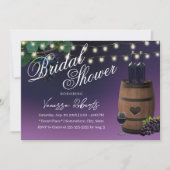 Paarse wijnloop Rustic Winery Vrijgezellenfeest Kaart (Voorkant)