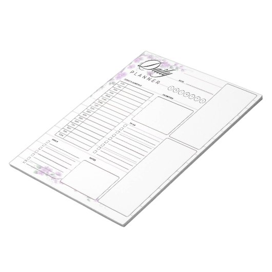 Paarse wijnstok bloemendagplanner notitieblok (Schuin)