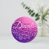 Paarse wijnstokken met krullende glans, Happy Diwa Kaart (Staand voorkant)